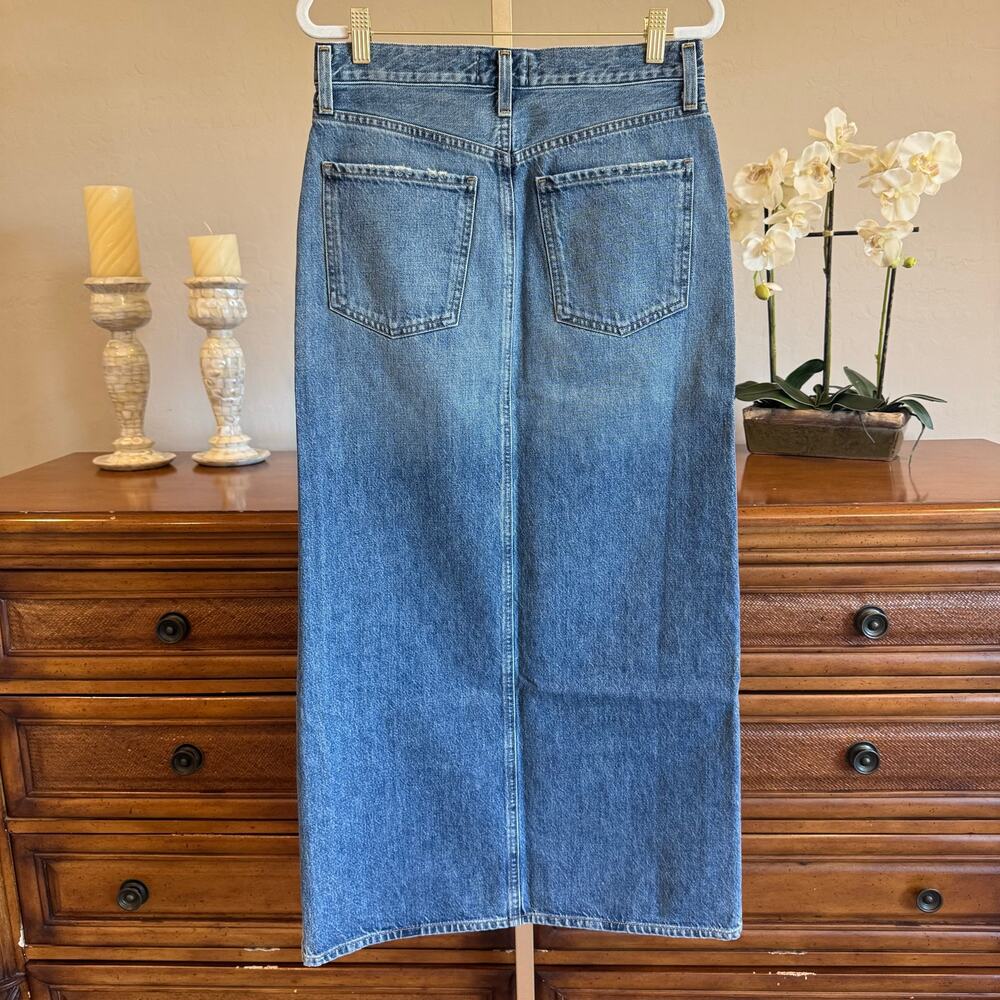 AGOLDE Leif Denim Maxi Skirt Size 25 NWOT - Picture 7 of 13